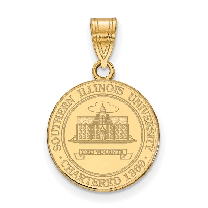 14k Gold Plated Silver Southern Illinois U. Med Crest Pendant