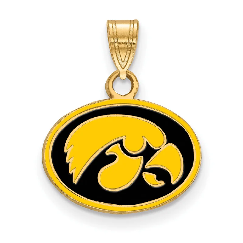 14k Gold Plated Silver U. of Iowa Small Enamel Pendant