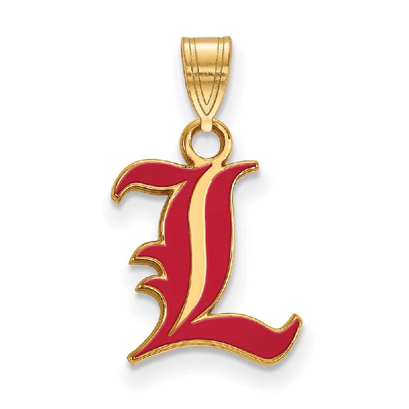 14k Gold Plated Silver U. of Louisville Small Enamel Pendant