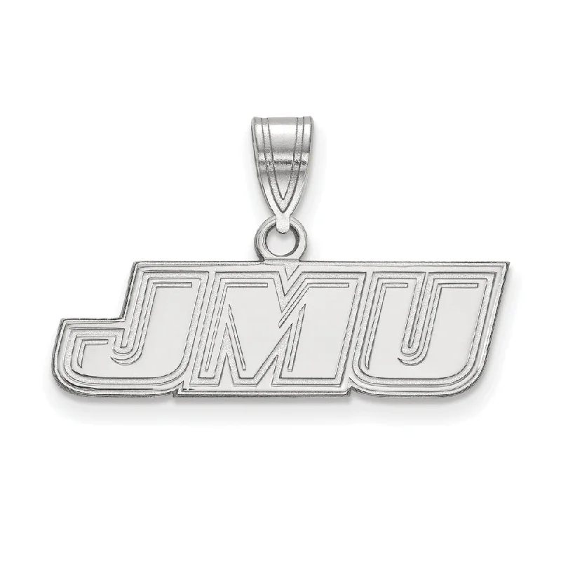 14k White Gold James Madison U Small Pendant