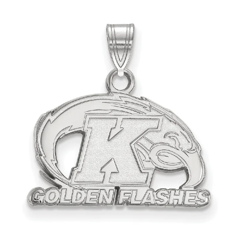 14k White Gold Kent State Small Pendant