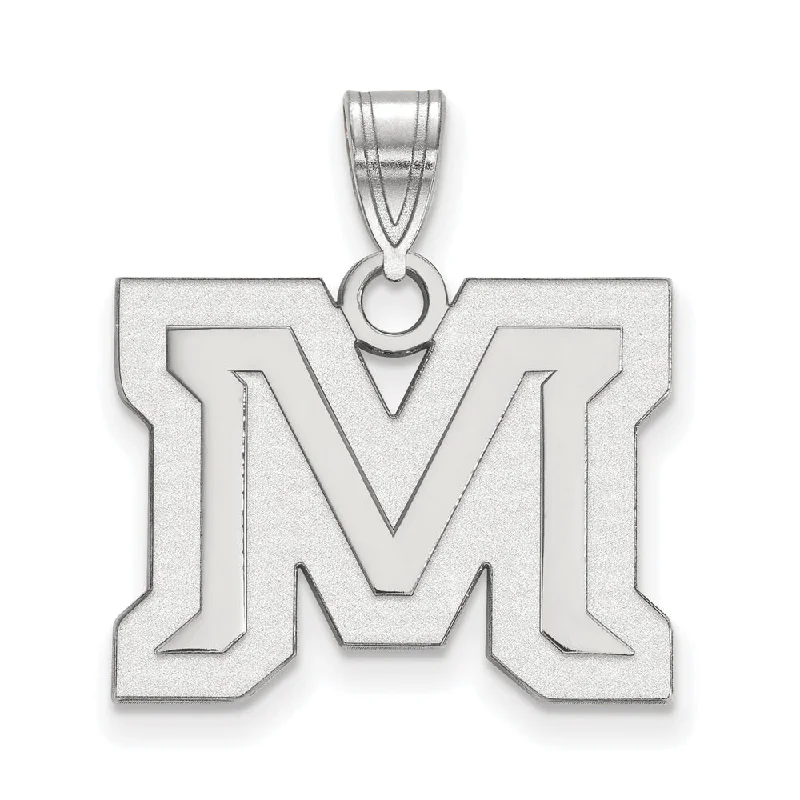 14k White Gold Montana State Medium 'M' Pendant