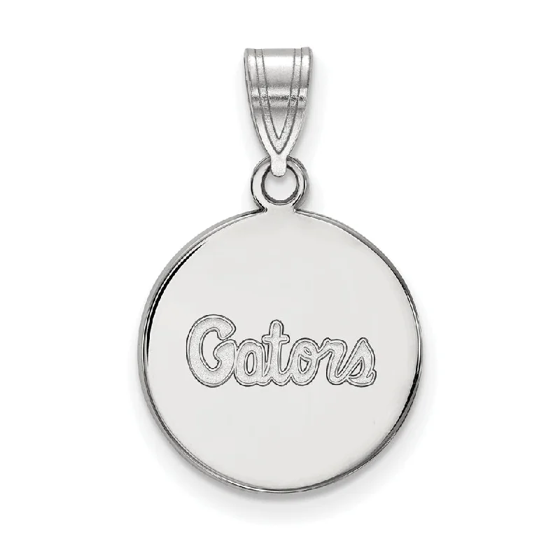 14k White Gold U of Florida Medium Disc Pendant