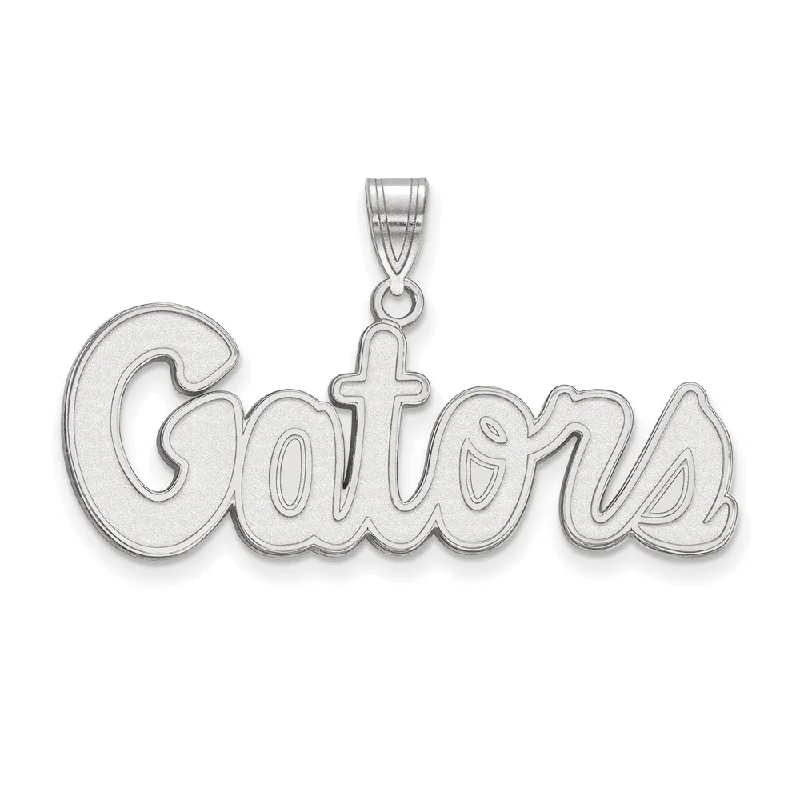 14k White Gold U of Florida Medium 'Gators' Pendant