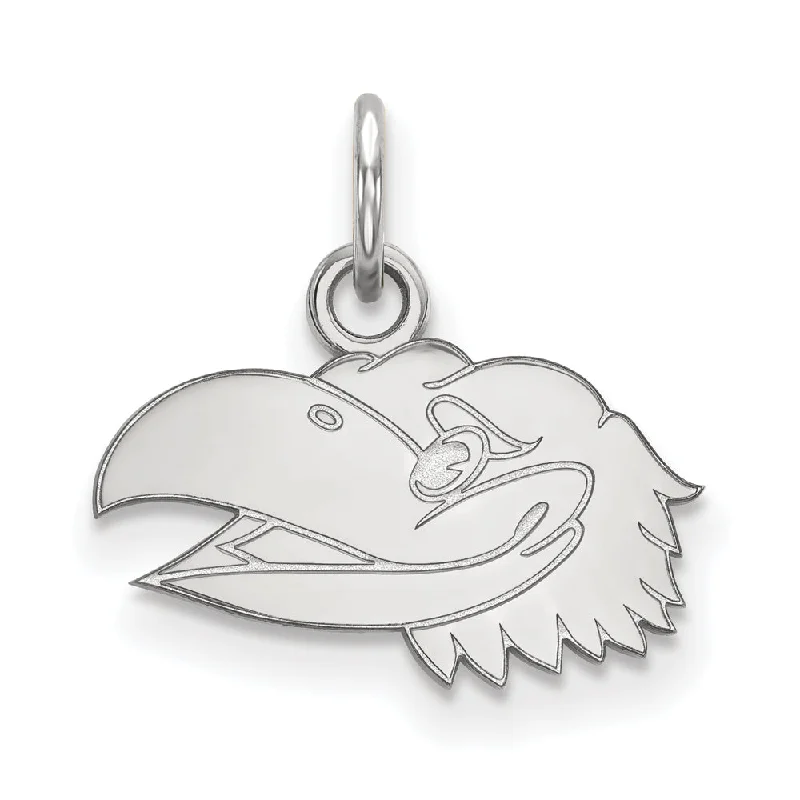 14k White Gold U. of Kansas XS (Tiny) Left Profile Mascot Charm