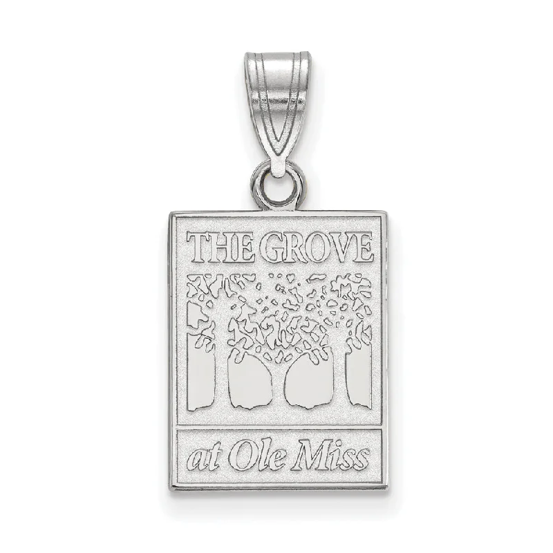 14k White Gold U. of Mississippi Medium Pendant