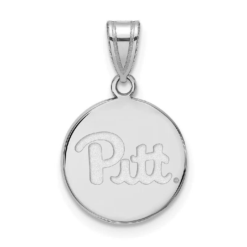 14k White Gold U. of Pittsburgh Medium Disc Pendant