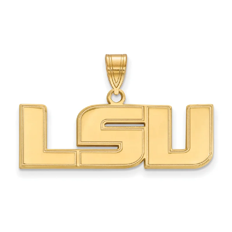 14k Yellow Gold Louisiana State Medium 'LSU' Pendant