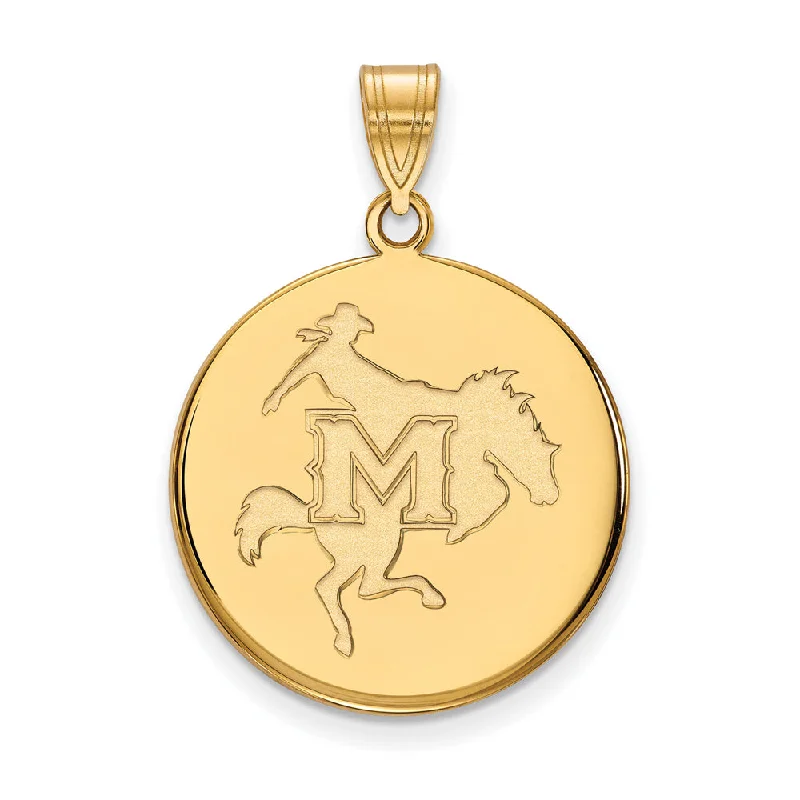 14k Yellow Gold McNeese State Large Disc Pendant