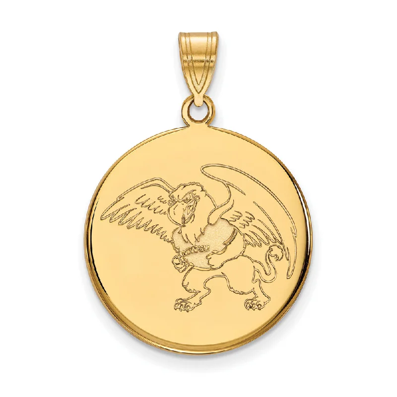 14k Yellow Gold Missouri Western State Large Disc Pendant