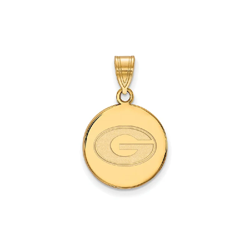 14k Yellow Gold U. of Georgia Medium 'G' Disc Pendant