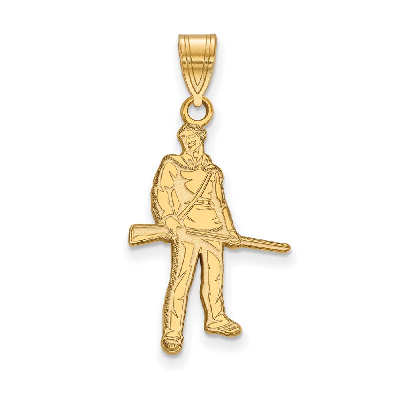 14k Yellow Gold West Virginia U. Medium Mascot Pendant