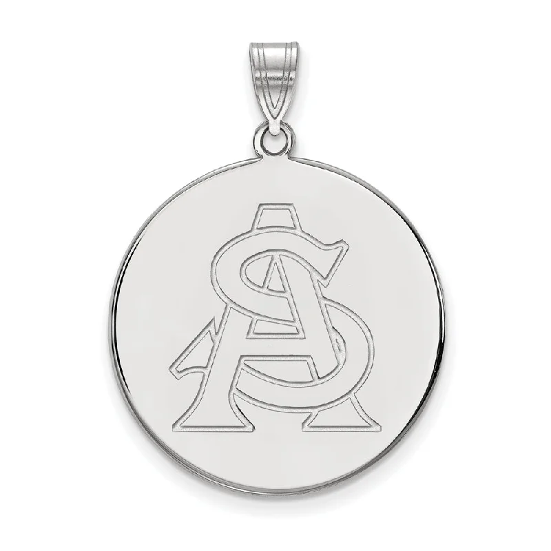 Sterling Silver Arizona State XL Disc Pendant