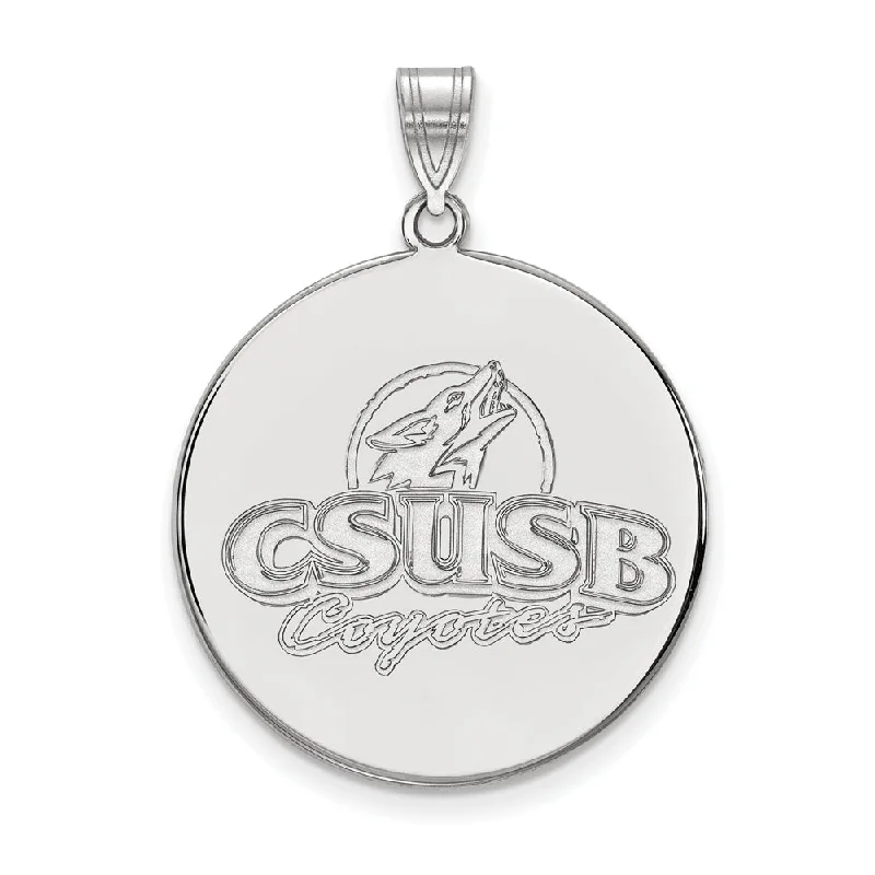 Sterling Silver California State San Bernardino XL Disc Pendant