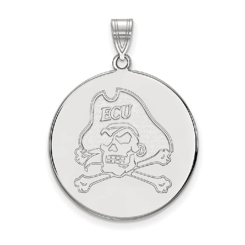 Sterling Silver East Carolina U XL Disc Pendant