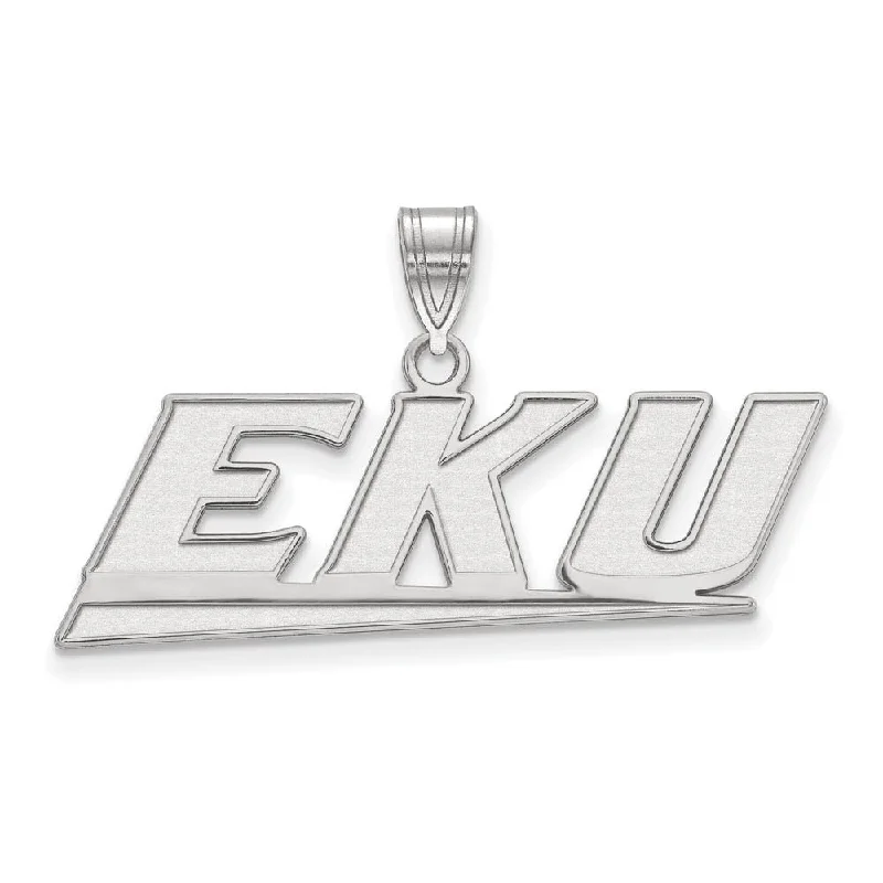 Sterling Silver Eastern Kentucky U Medium Pendant