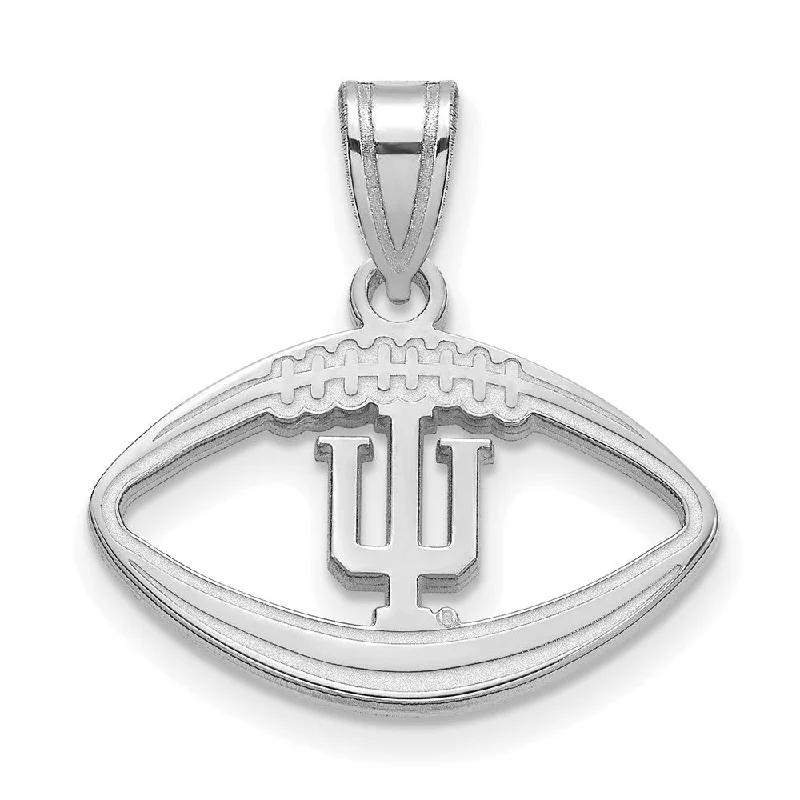 Sterling Silver Indiana U Football Pendant