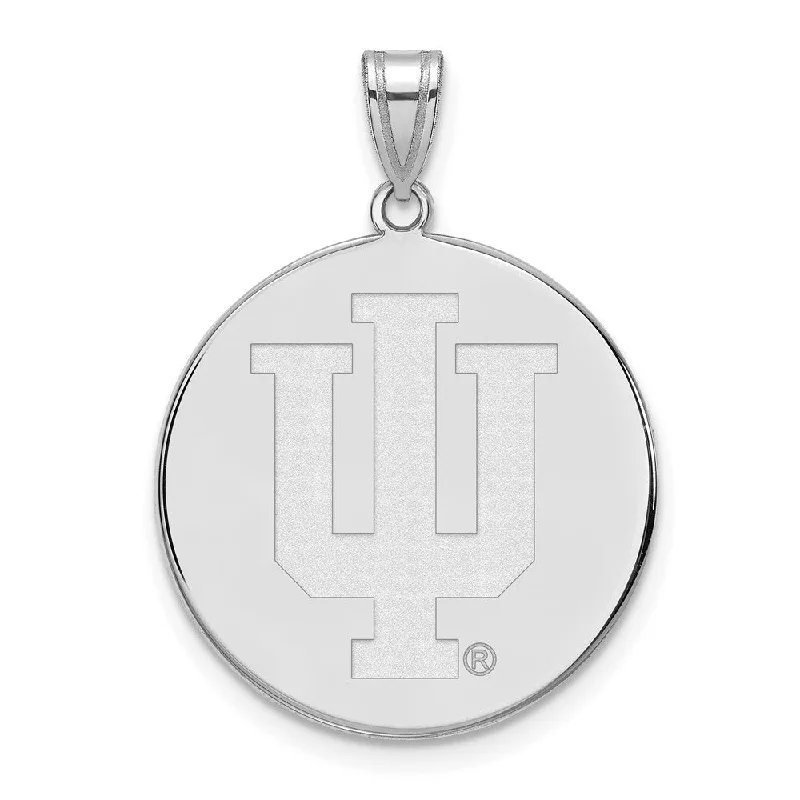 Sterling Silver Indiana U XL Disc Pendant