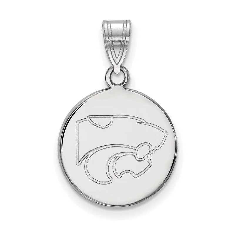 Sterling Silver Kansas State Medium Disc Pendant