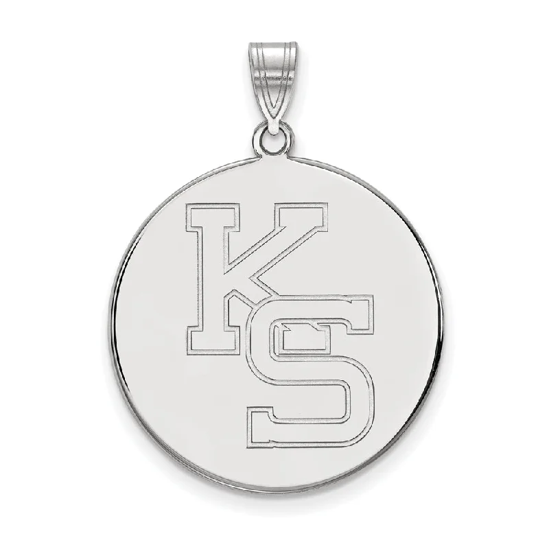 Sterling Silver Kansas State XL Disc Pendant