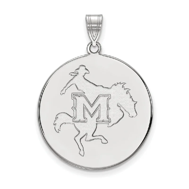 Sterling Silver McNeese State XL Disc Pendant