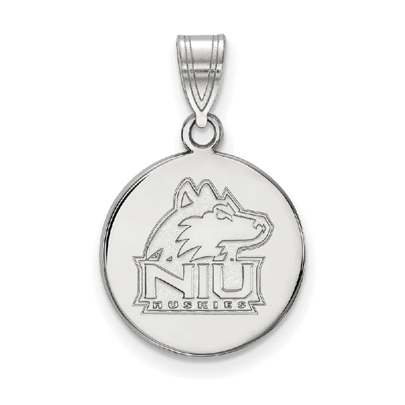 Sterling Silver Northern Illinois U. Medium Logo Disc Pendant