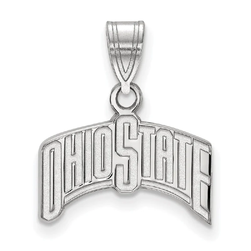 Sterling Silver Ohio State Medium 'OHIO STATE' Pendant