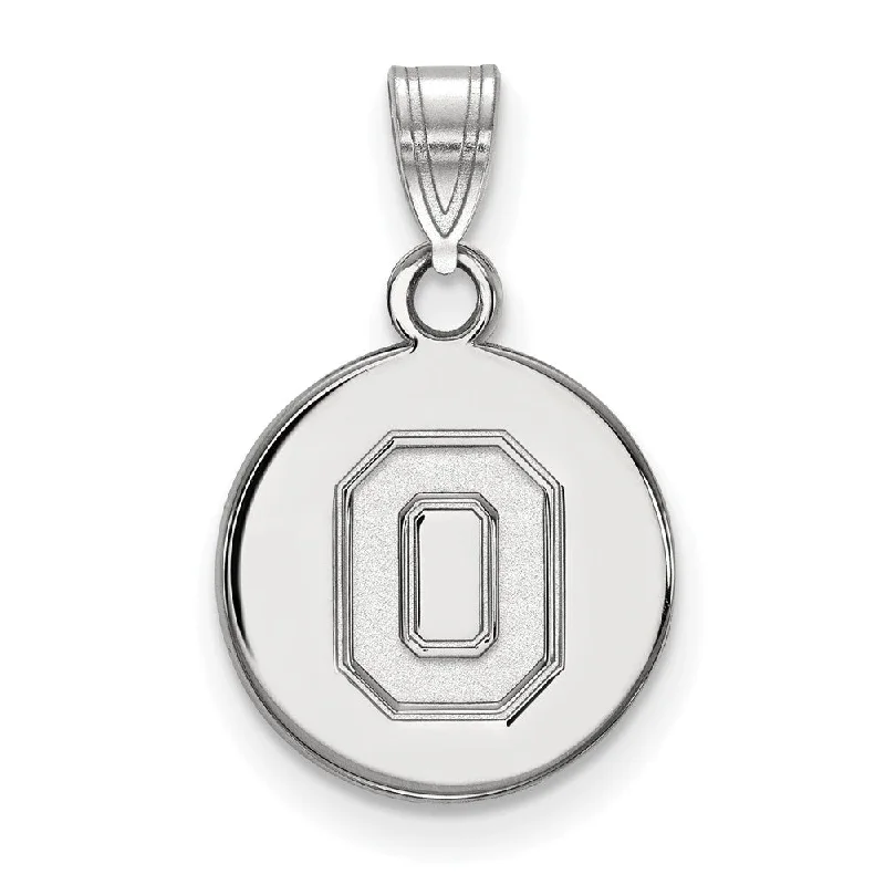 Sterling Silver Ohio State Small Disc Pendant