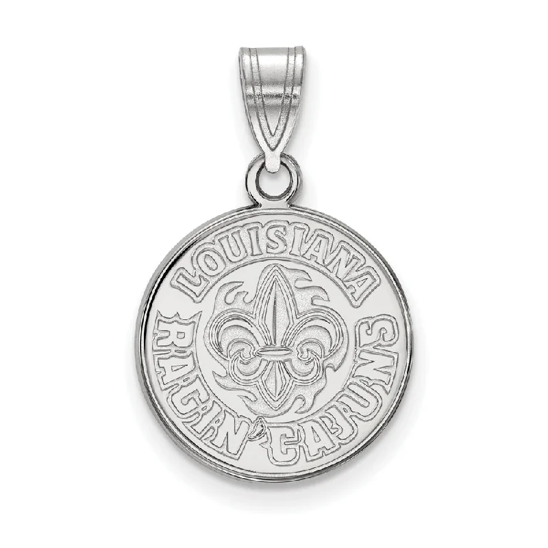 Sterling Silver U. of Louisiana at Lafayette Medium Pendant