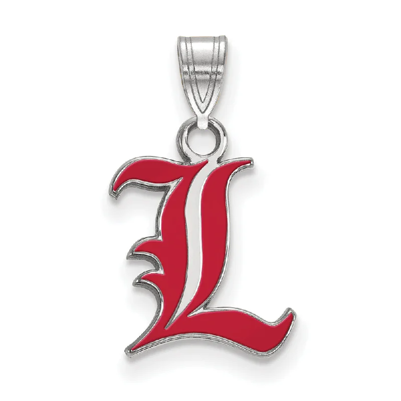 Sterling Silver U. of Louisville Small Enamel Pendant