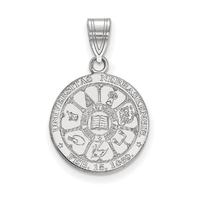 Sterling Silver U. of Nebraska Medium Crest Pendant