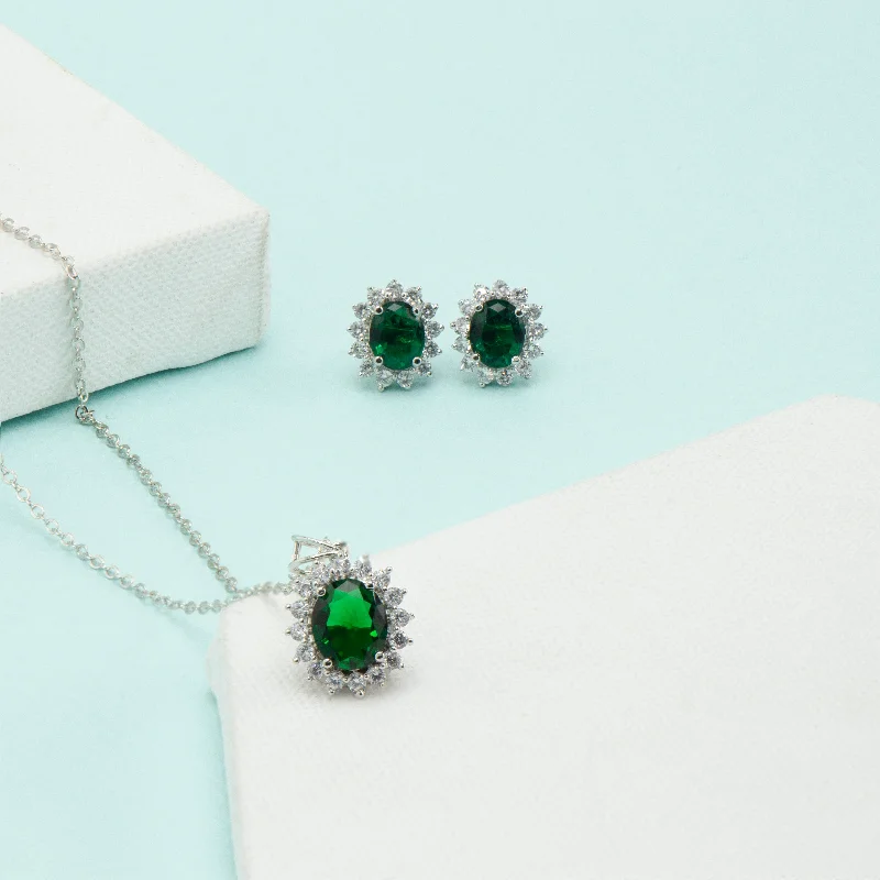 Nipura Verdant Floral Halo Necklace-set