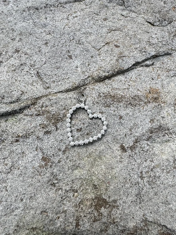 Pave Diamond Hanging Heart Pendant