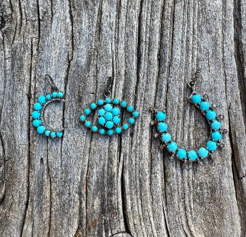 Turquoise and Diamond Pendants